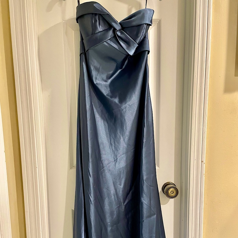 Charcoal Gray Blue Formal Gown Gem
